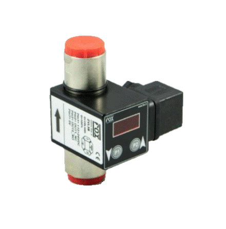 Fldesgivare 0-4 l/m 150 bar 1/2" 12/24VDC IP65 2NO + 4-20mA (fox ZVL1D.2/M12)