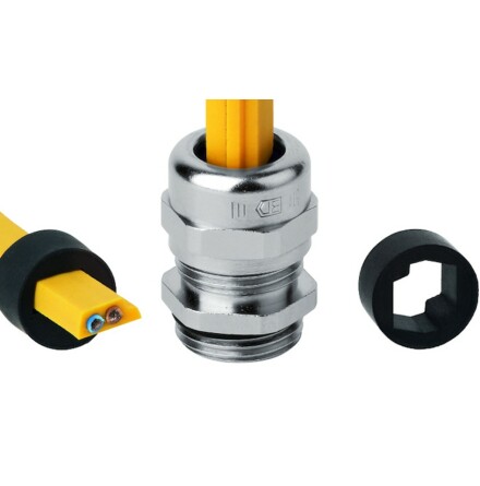 Kabelfrskruvning M20x1,5 AS-i IP65 Nickelplterad Mssing (Jacob 50.620 M/ASI/1) 