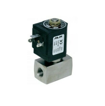 2/2-vgs Magnetventil 1/4" NC Direktverkande Rostfritt stl 12VDC Max 4,5 l/min @ 10 bar (rotork / m&m D299DVH7150))