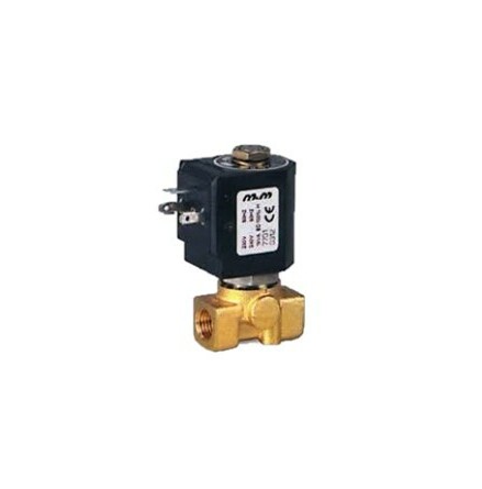 2/2-v�gs Magnetventil 1/4" NC Direktverkande M�ssing 12VDC Fl�de: 4,5 l/min Tryck: 0-10 bar (m&m D263DVH7150)